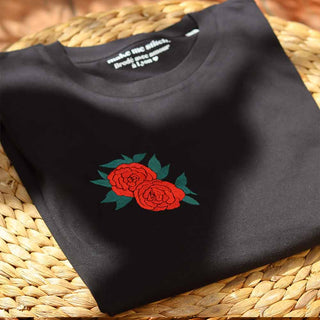 T-shirt noir roses